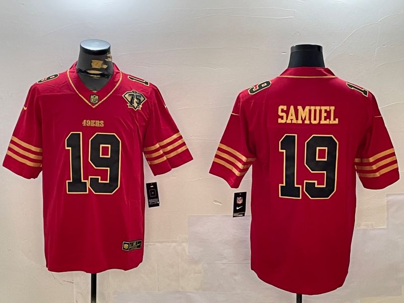 Men San Francisco 49ers #19 Samuel Red Gold 2024 Nike Limited NFL Jersey style 1230